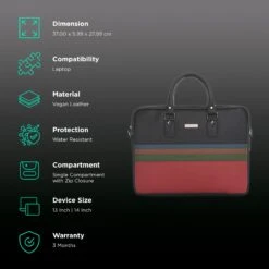 Dr. Vaku MILAN Stripey Vegan Leather Laptop Sling Bag For 13 & 14 Inch Laptop (Water Resistant, Brown/Red) 9 Dr. Vaku MILAN Stripey Vegan Leather Laptop Sling Bag For 13 & 14 Inch Laptop (Water Resistant, Brown/Red) -Smart Bag Shop 265787 2 oqdsif