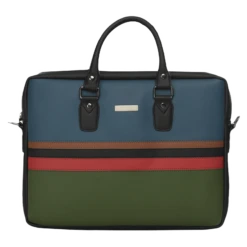 Dr. Vaku MILAN Stripey Vegan Leather Laptop Sling Bag For 13 & 14 Inch Laptop (Water Resistant, Multi Color)