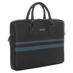 Dr. Vaku MILAN Stripey Vegan Leather Laptop Sling Bag For 13 & 14 Inch Laptop (Water Resistant, Black) -Smart Bag Shop 265795 7 ulxpm4