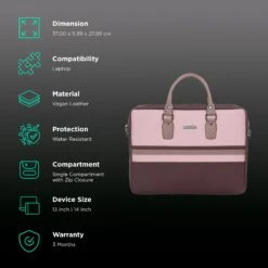 Dr. Vaku MILAN Stripey Vegan Leather Laptop Sling Bag For 13 & 14 Inch Laptop (Water Resistant, Pink/Cherry) 9 Dr. Vaku MILAN Stripey Vegan Leather Laptop Sling Bag For 13 & 14 Inch Laptop (Water Resistant, Pink/Cherry) -Smart Bag Shop 265798 2 xmmht5