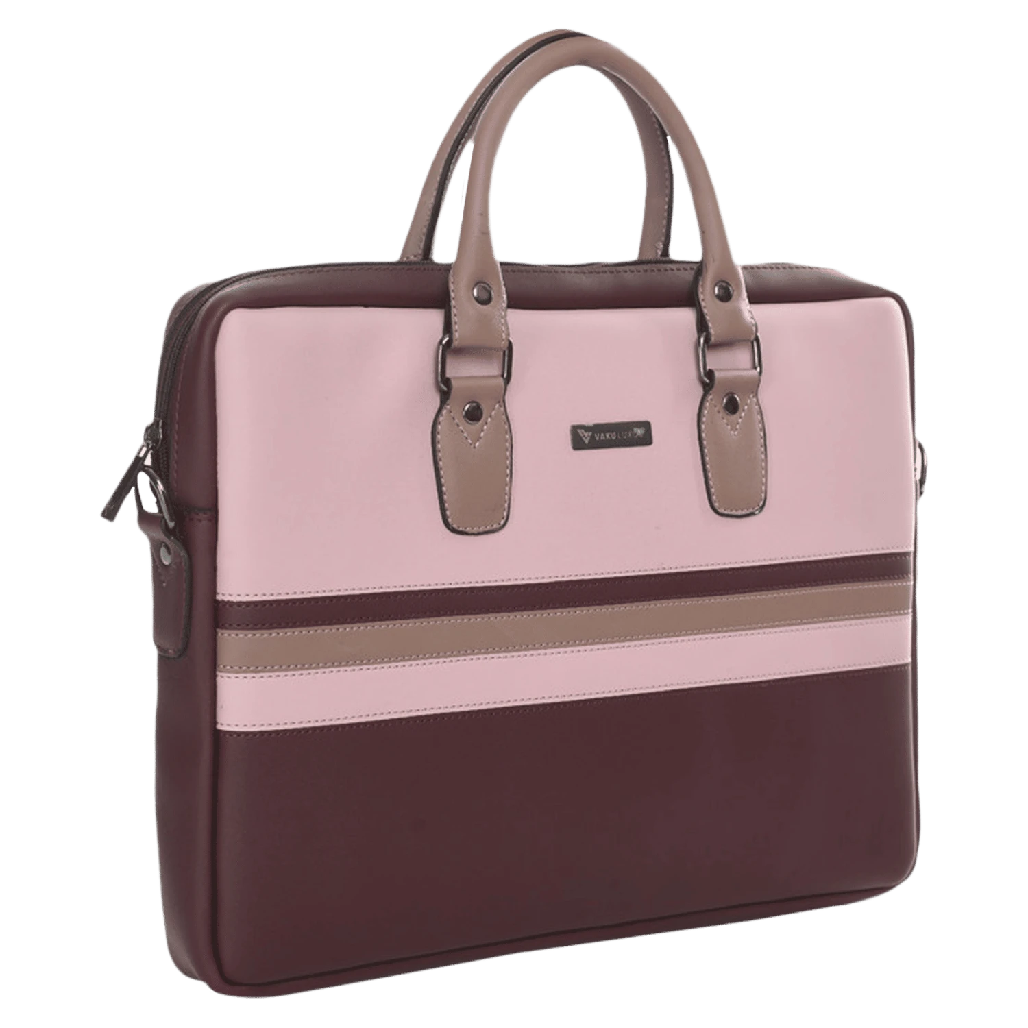 Dr. Vaku MILAN Stripey Vegan Leather Laptop Sling Bag For 13 & 14 Inch Laptop (Water Resistant, Pink/Cherry) 6 Dr. Vaku MILAN Stripey Vegan Leather Laptop Sling Bag For 13 & 14 Inch Laptop (Water Resistant, Pink/Cherry) - Image 4