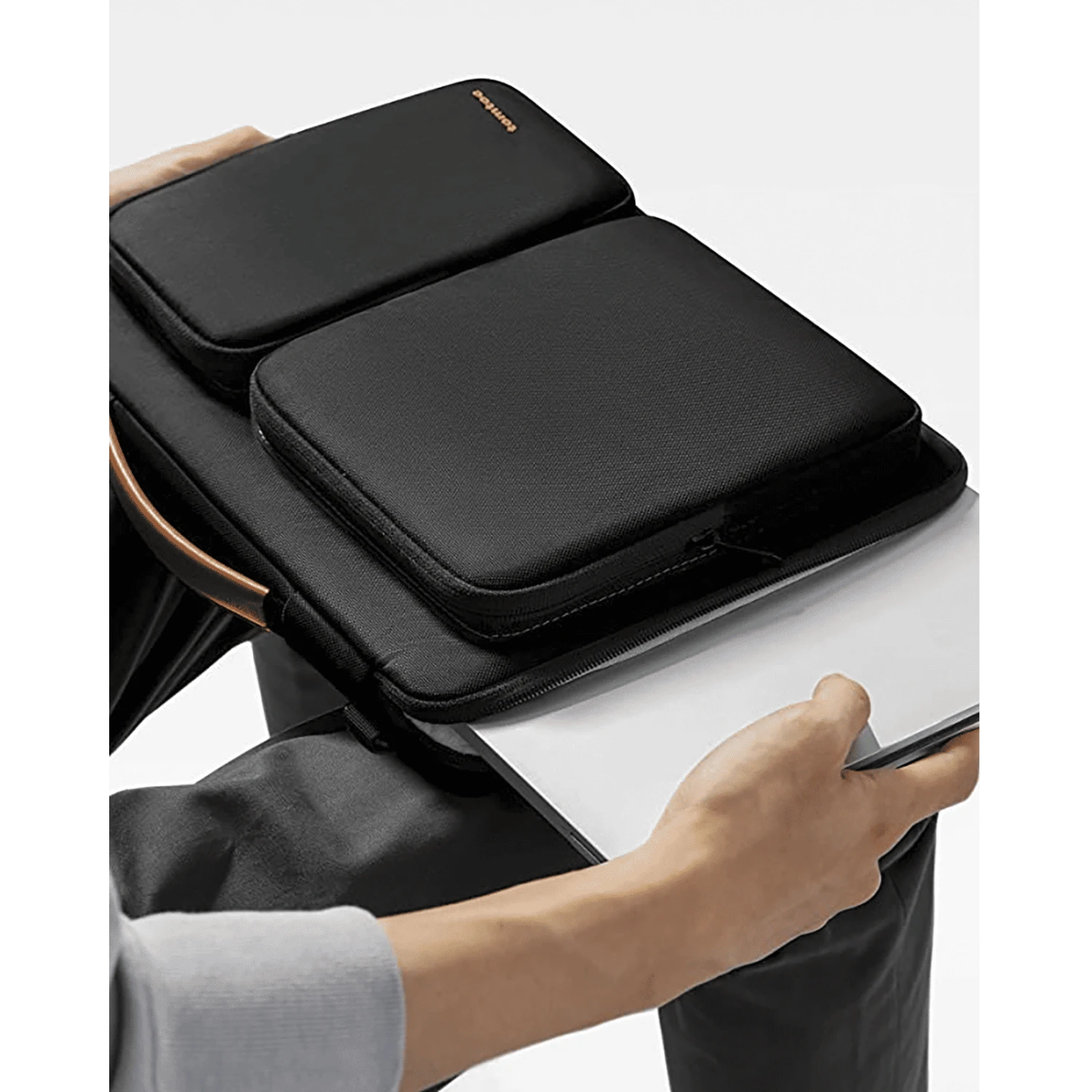 Tomtoc Defender Fabric Laptop Sling Bag For 13.5, 14 & 14.4 Inch Laptop (Water Resistant, Black) 10 Tomtoc Defender Fabric Laptop Sling Bag For 13.5, 14 & 14.4 Inch Laptop (Water Resistant, Black) - Image 8