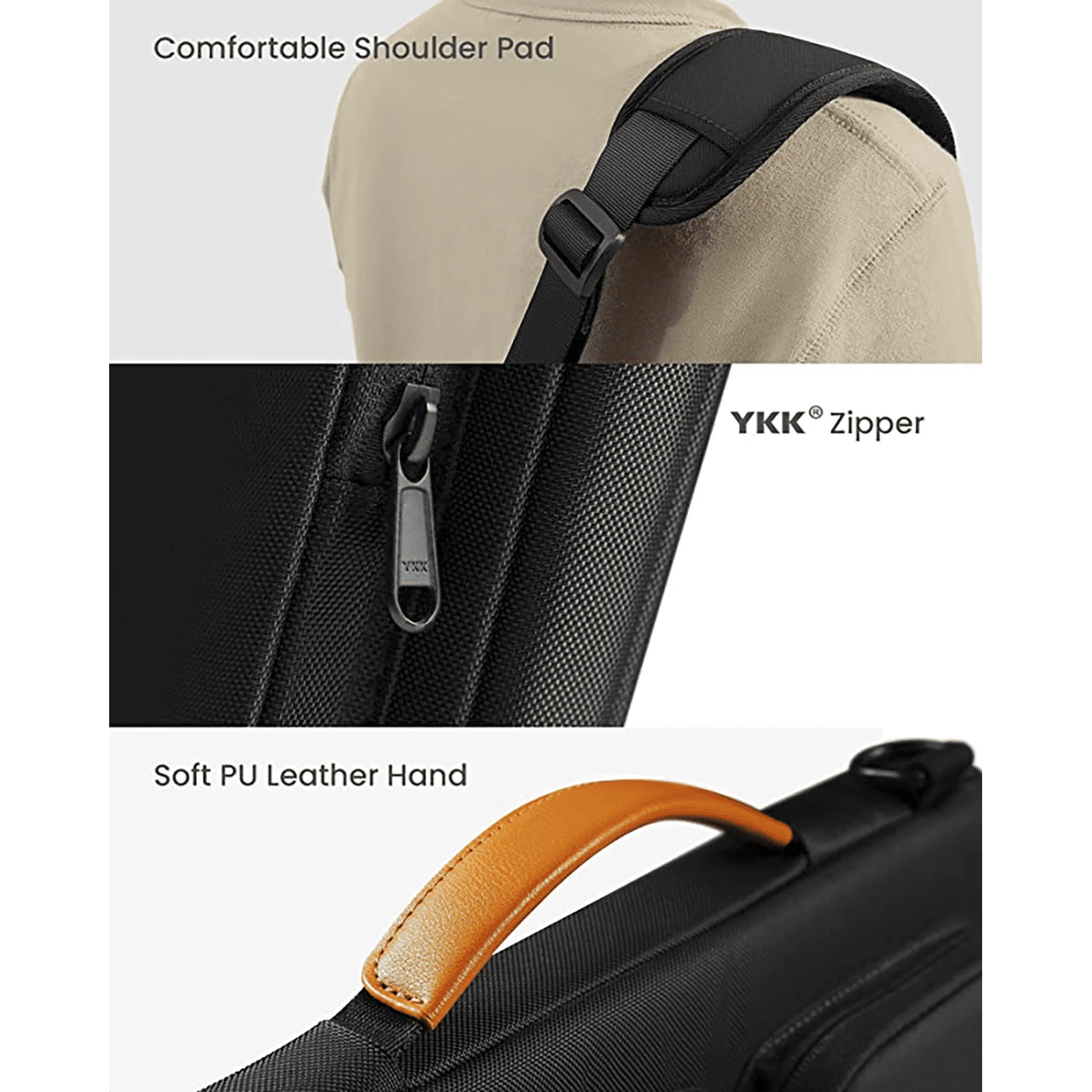 Tomtoc Defender Fabric Laptop Sling Bag For 13.5, 14 & 14.4 Inch Laptop (Water Resistant, Black) 11 Tomtoc Defender Fabric Laptop Sling Bag For 13.5, 14 & 14.4 Inch Laptop (Water Resistant, Black) - Image 9