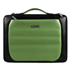 Dr. Vaku Lasa Chivelle Vegan Leather Laptop Sling Bag For 13 & 14 Inch Laptop (Water Resistant, Black/Green)