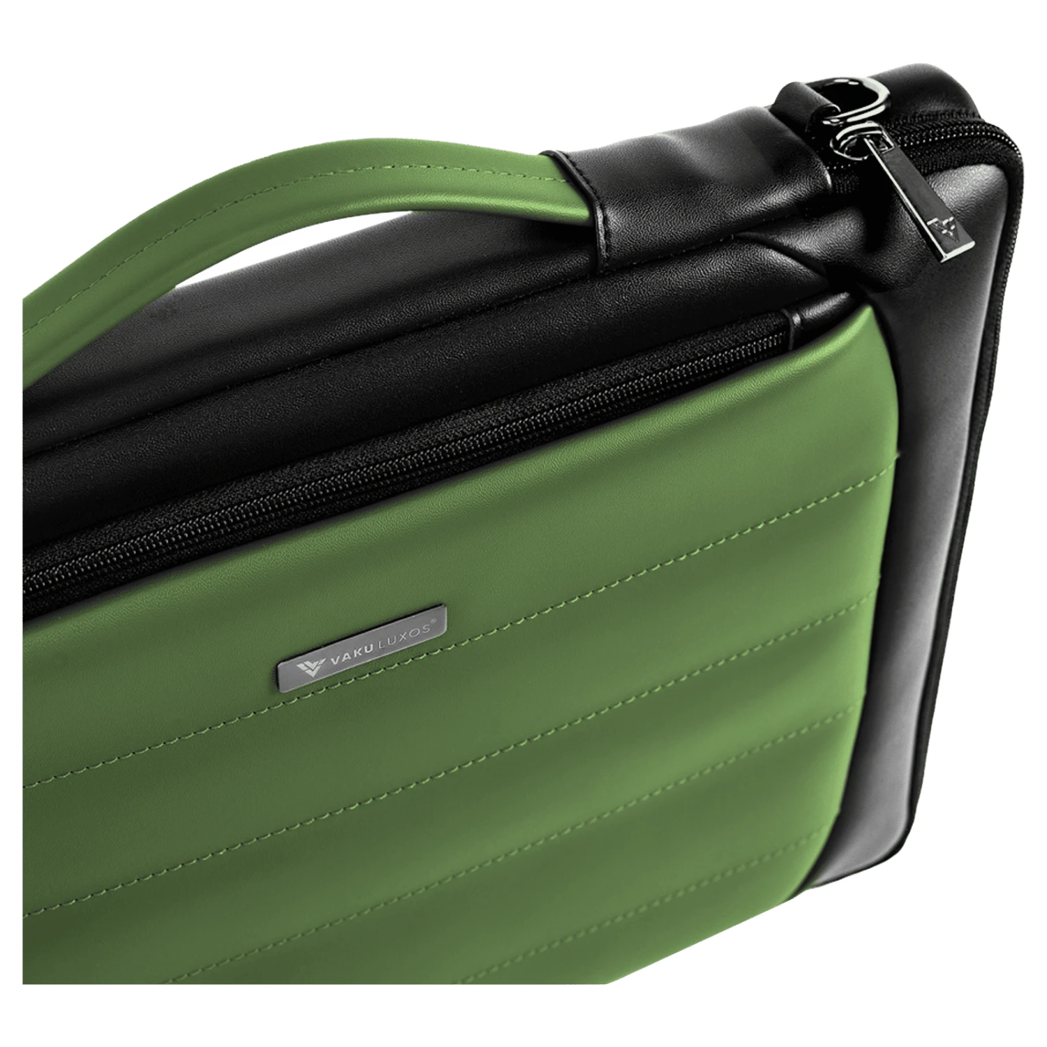 Dr. Vaku Lasa Chivelle Vegan Leather Laptop Sling Bag For 13 & 14 Inch Laptop (Water Resistant, Black/Green) 6 Dr. Vaku Lasa Chivelle Vegan Leather Laptop Sling Bag For 13 & 14 Inch Laptop (Water Resistant, Black/Green) - Image 4