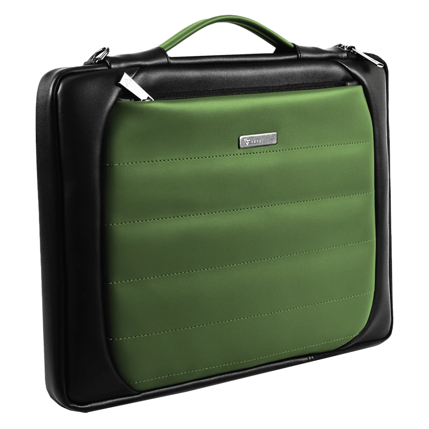 Dr. Vaku Lasa Chivelle Vegan Leather Laptop Sling Bag For 13 & 14 Inch Laptop (Water Resistant, Black/Green) 7 Dr. Vaku Lasa Chivelle Vegan Leather Laptop Sling Bag For 13 & 14 Inch Laptop (Water Resistant, Black/Green) - Image 5