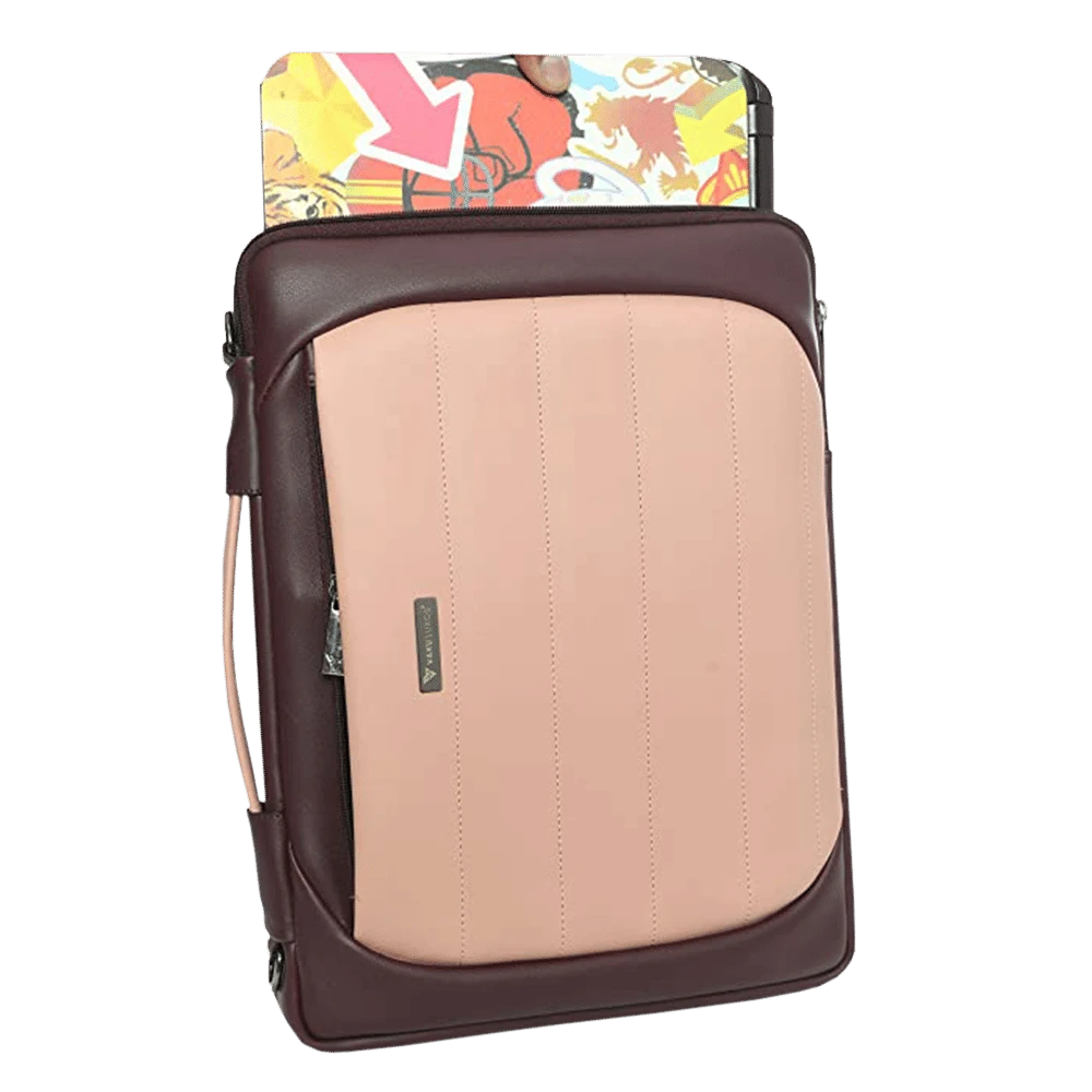 Dr. Vaku Lasa Chivelle Vegan Leather Laptop Sling Bag For 13 & 14 Inch Laptop (Water Resistant, Cherry/Pink) 9 Dr. Vaku Lasa Chivelle Vegan Leather Laptop Sling Bag For 13 & 14 Inch Laptop (Water Resistant, Cherry/Pink) - Image 7