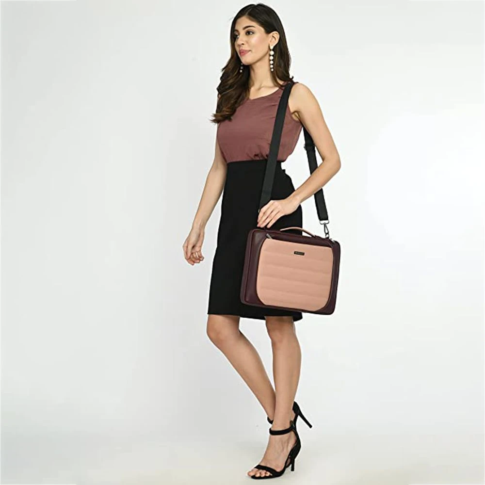 Dr. Vaku Lasa Chivelle Vegan Leather Laptop Sling Bag For 13 & 14 Inch Laptop (Water Resistant, Cherry/Pink) 10 Dr. Vaku Lasa Chivelle Vegan Leather Laptop Sling Bag For 13 & 14 Inch Laptop (Water Resistant, Cherry/Pink) - Image 8