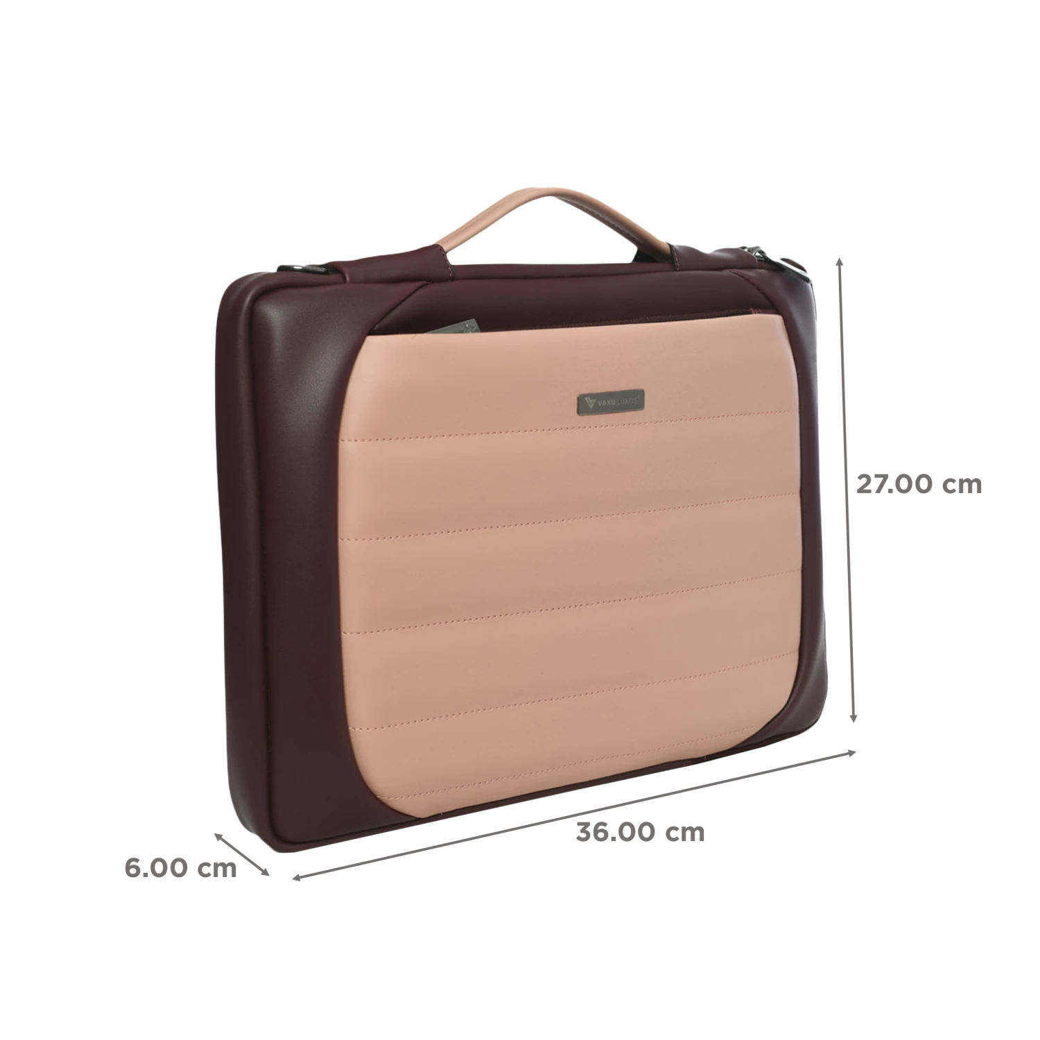 Dr. Vaku Lasa Chivelle Vegan Leather Laptop Sling Bag For 13 & 14 Inch Laptop (Water Resistant, Cherry/Pink) 4 Dr. Vaku Lasa Chivelle Vegan Leather Laptop Sling Bag For 13 & 14 Inch Laptop (Water Resistant, Cherry/Pink) - Image 2