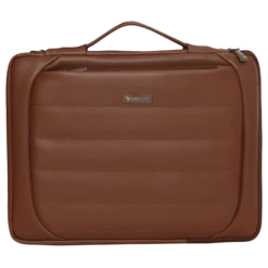 Dr. Vaku Lasa Chivelle Vegan Leather Laptop Sling Bag For 13 & 14 Inch Laptop (Water Resistant, Tan Brown)