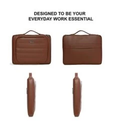 Dr. Vaku Lasa Chivelle Vegan Leather Laptop Sling Bag For 13 & 14 Inch Laptop (Water Resistant, Tan Brown) -Smart Bag Shop 266015 10 ufywov