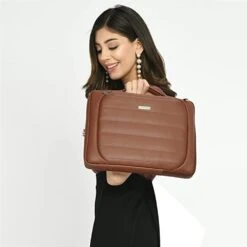 Dr. Vaku Lasa Chivelle Vegan Leather Laptop Sling Bag For 13 & 14 Inch Laptop (Water Resistant, Tan Brown) -Smart Bag Shop 266015 13 tn4uwn