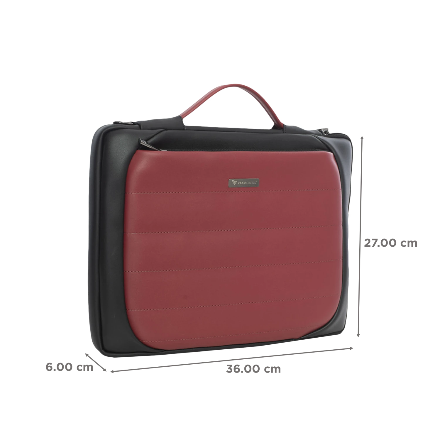 Dr. Vaku Lasa Chivelle Vegan Leather Laptop Sling Bag For 13 & 14 Inch Laptop (Water Resistant, Black/Red) 4 Dr. Vaku Lasa Chivelle Vegan Leather Laptop Sling Bag For 13 & 14 Inch Laptop (Water Resistant, Black/Red) - Image 2