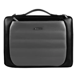 Dr. Vaku Lasa Chivelle Vegan Leather Laptop Sling Bag For 13 & 14 Inch Laptop (Water Resistant, Black/Grey)