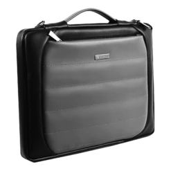 Dr. Vaku Lasa Chivelle Vegan Leather Laptop Sling Bag For 13 & 14 Inch Laptop (Water Resistant, Black/Grey) -Smart Bag Shop 266021 7 a4cmwg