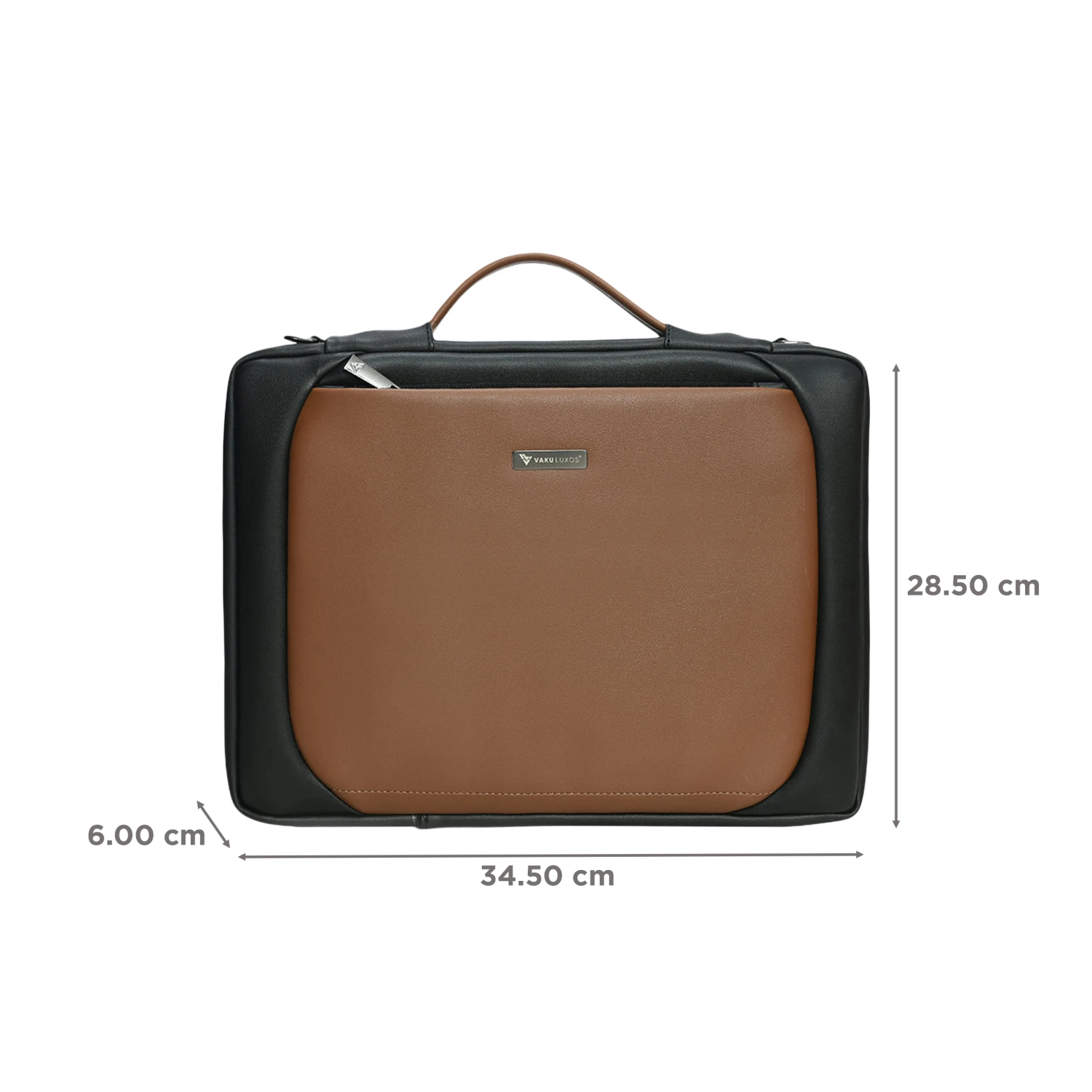 Dr. Vaku La Romani Polyurethane Leather Laptop Sling Bag For 14 Inch Laptop (Water Resistant, Camel/Black) 4 Dr. Vaku La Romani Polyurethane Leather Laptop Sling Bag For 14 Inch Laptop (Water Resistant, Camel/Black) - Image 2