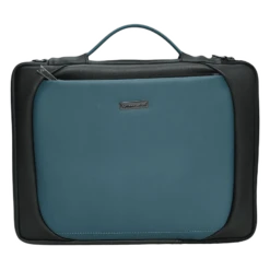 Dr. Vaku La Romani Polyurethane Leather Laptop Sling Bag For 14 Inch Laptop (Water Resistant, Blue/Black)