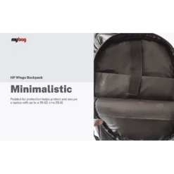 HP Wings Laptop Backpack For 15.6 Inch Laptop (Padded Pocket, Black) -Smart Bag Shop 274020 14 cksyw7