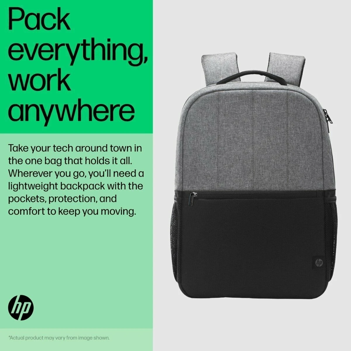 HP 320 Polyester Laptop Backpack For 15.6 Inch Laptop (21 L, Padded Back Panel, Black Grey) 8 HP 320 Polyester Laptop Backpack For 15.6 Inch Laptop (21 L, Padded Back Panel, Black Grey) - Image 6