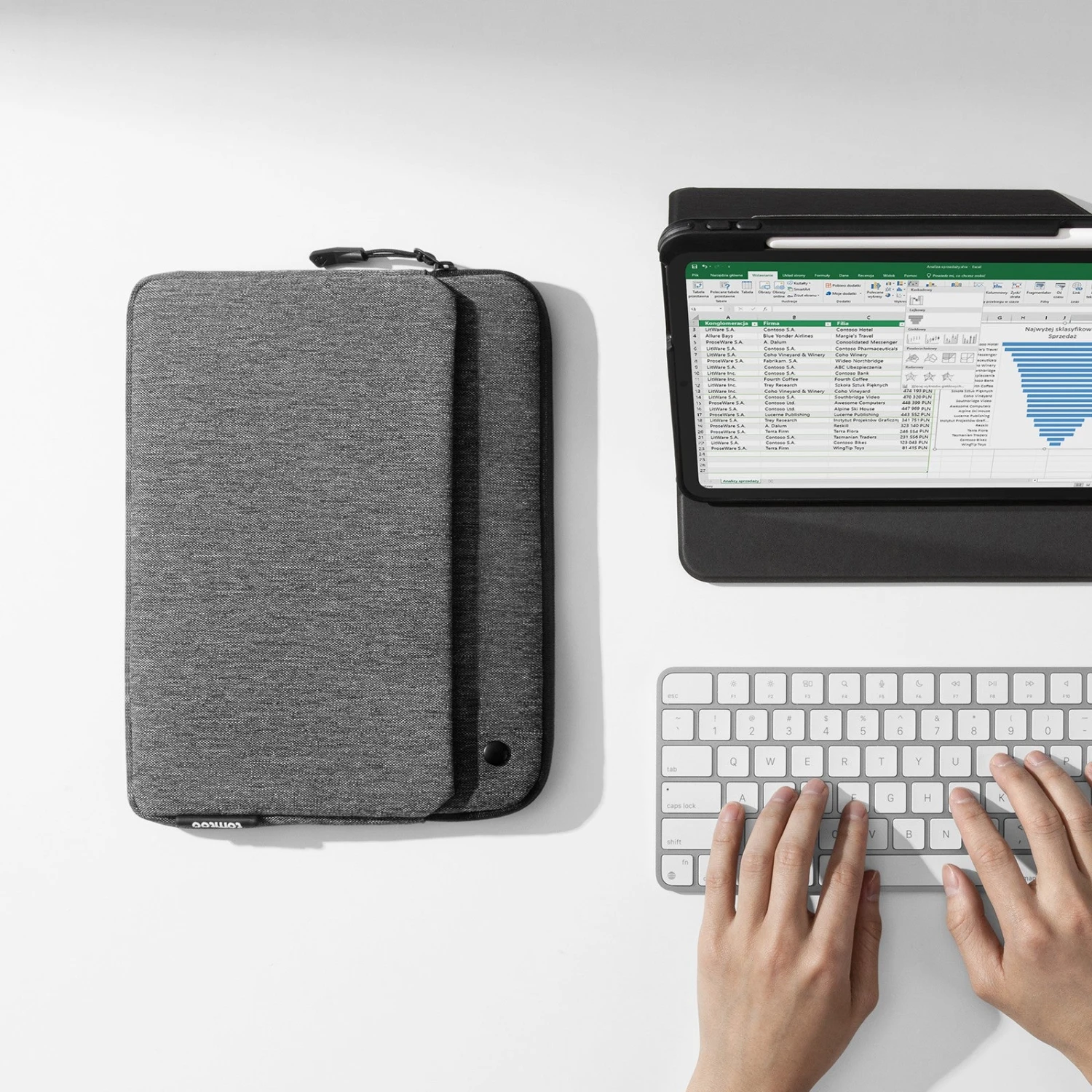 Light-B18 Tablet Sleeve For 12.9" New IPad Pro 5/4/3 | Gray 8 Light-B18 Tablet Sleeve For 12.9" New IPad Pro 5/4/3 | Gray - Image 6