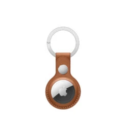 Apple AirTag Leather Key Ring (Crafted With Finest French Leather, MX4M2ZM/A, Saddle Brown)(491996665)