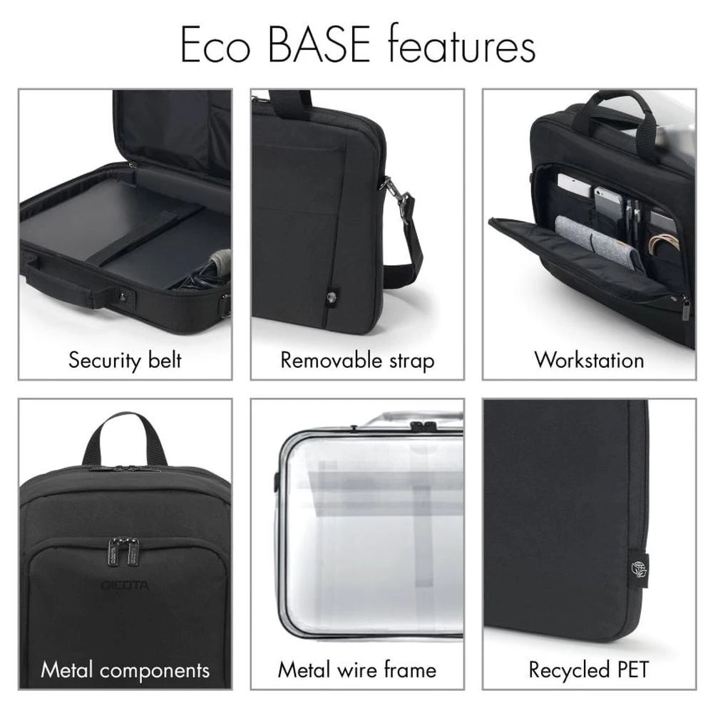 Dicota Eco Multi BASE Laptop Bag For Up To 39.62 Cm (15.6 Inch) Laptop, Black D30446-RPET(493665601) 10 Dicota Eco Multi BASE Laptop Bag For Up To 39.62 Cm (15.6 Inch) Laptop, Black D30446-RPET(493665601) - Image 8