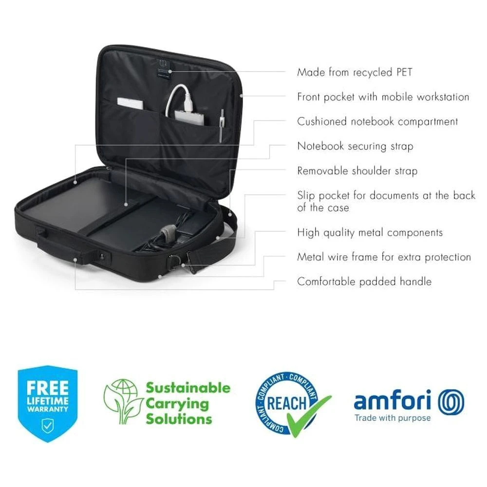 Dicota Eco Multi BASE Laptop Bag For Up To 39.62 Cm (15.6 Inch) Laptop, Black D30446-RPET(493665601) 11 Dicota Eco Multi BASE Laptop Bag For Up To 39.62 Cm (15.6 Inch) Laptop, Black D30446-RPET(493665601) - Image 9