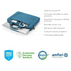 Dicota Eco Slim BASE Laptop Case For Up To 35.81 Cm (14.1 Inch) Laptop, Blue D31307-RPET(493665605) -Smart Bag Shop Dicota D31307 RPET Laptop Bag 493665605 i 5 1200Wx1200H