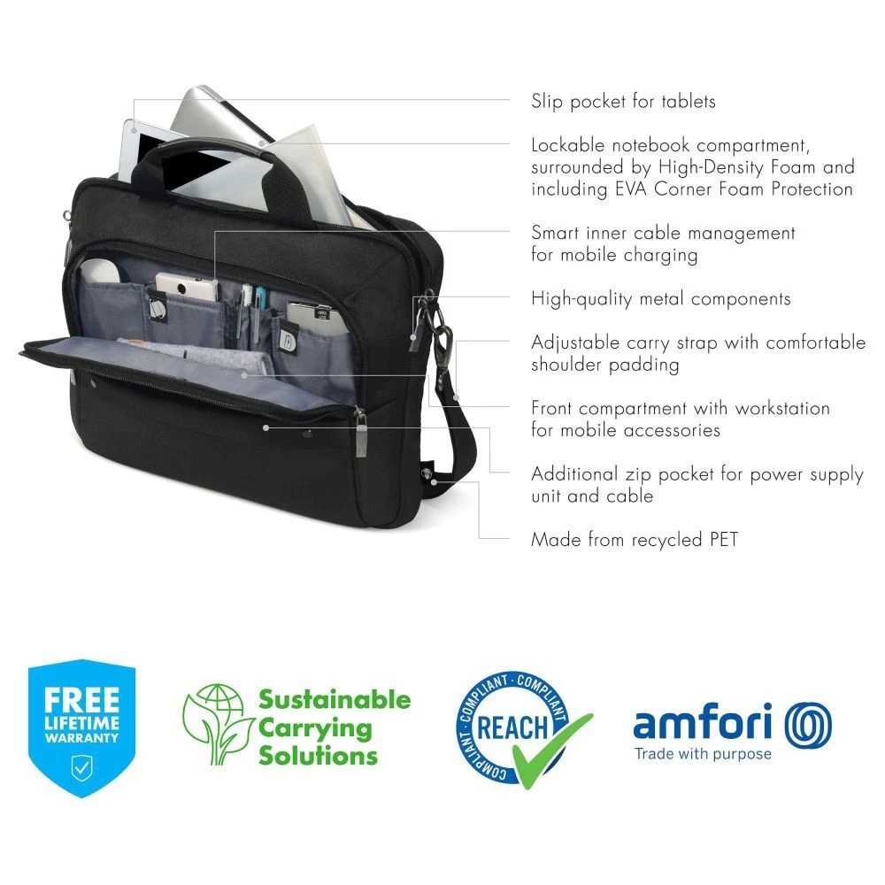 Dicota ECO Slim Select Laptop Case For Up To 35.81 Cm (14.1 Inch) Laptop, Black D31642-RPET(493665639) 8 Dicota ECO Slim Select Laptop Case For Up To 35.81 Cm (14.1 Inch) Laptop, Black D31642-RPET(493665639) - Image 6