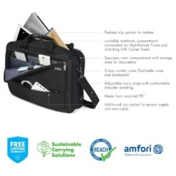 Dicota Eco Top Traveller Dual Select Laptop Bag For Up To 39.62 Cm (15.6 Inch) Laptop, Black D31645-RPET(493665643) -Smart Bag Shop Dicota D31645 RPET Laptop Bag 493665643 i 12 1200Wx1200H
