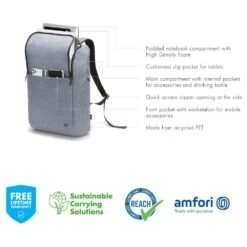 Dicota Eco Motion Laptop Backpack For Up To 39.62 Cm (15.6 Inch) Laptop, Blue Denim D31875-RPET(493665653) -Smart Bag Shop Dicota D31875 RPET Laptop Bag 493665653 i 8 1200Wx1200H
