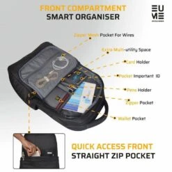 EUME Laptop Bag For 35.56 Cm (14 Inch) Laptops, Black Kevin(491570631) -Smart Bag Shop EUME KEVIN Bags and Cases 491570631 i 5 1200Wx1200H