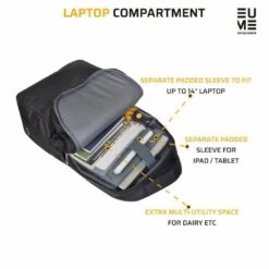 EUME Laptop Bag For 35.56 Cm (14 Inch) Laptops, Black Kevin(491570631) -Smart Bag Shop EUME KEVIN Bags and Cases 491570631 i 6 1200Wx1200H