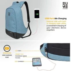 EUME Laptop Bag For 39.62 Cm (15.6 Inch) Laptops, Teal Blue/Black SHIELD(491570627) -Smart Bag Shop EUME SHIELD Bags and Cases 491570627 i 3 1200Wx1200H