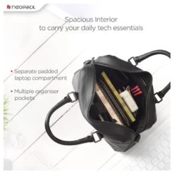 Neopack Messenger Bag For 13 - 14 Inch Macbook With Well Padded Handle, Black, 47BK14(492850928) -Smart Bag Shop Neopack 47BK14 Messenger Bag 492850928 i 3 1200Wx1200H