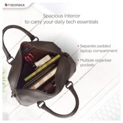 Neopack Messenger Bag For 13 - 14 Inch Macbook With Well Padded Handle, Coffee Brown, 47BR14(492850930) -Smart Bag Shop Neopack 47BR14 Messenger Bag 492850930 i 3 1200Wx1200H