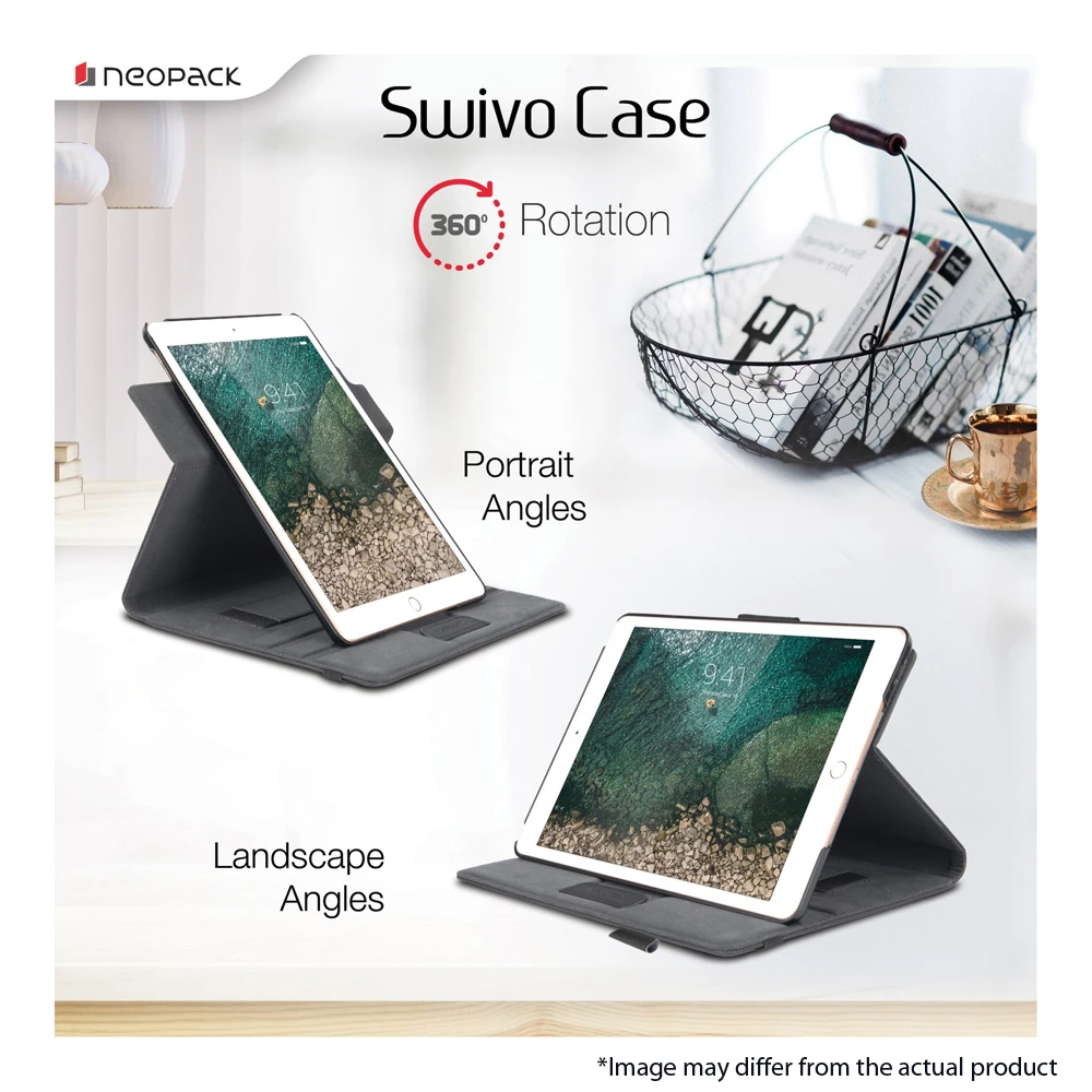 Neopack 360 Degree Rotation Swivo Tablet Case For IPad Air, IPad Air 2, IPad Pro 9.7 (2019 Model), Black PAD AIR1/2 & PRO 9(491229109) 9 Neopack 360 Degree Rotation Swivo Tablet Case For IPad Air, IPad Air 2, IPad Pro 9.7 (2019 Model), Black PAD AIR1/2 & PRO 9(491229109) - Image 7