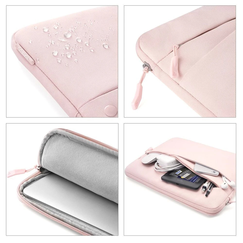 Tomtoc Laptop Sleeve With Pocket For Small Accessories, Pink A18-C01C(493665225) 4 Tomtoc Laptop Sleeve With Pocket For Small Accessories, Pink A18-C01C(493665225) - Image 2