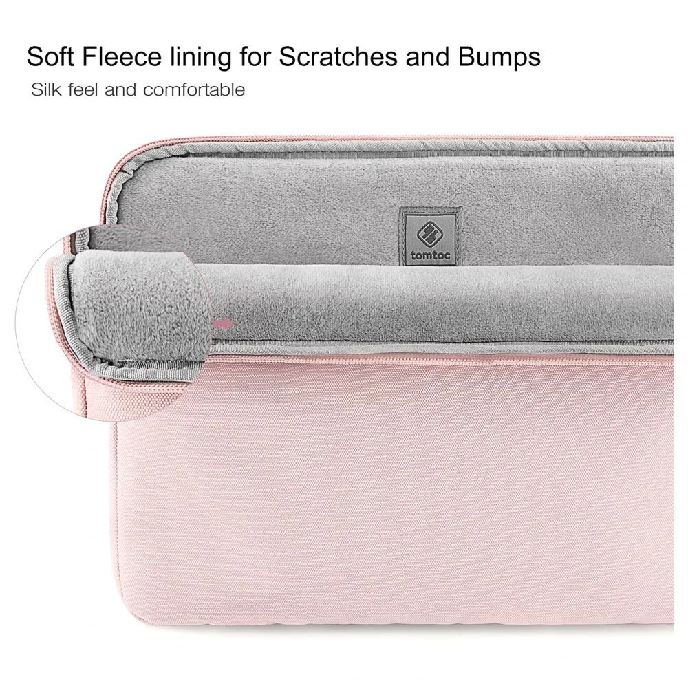 Tomtoc Laptop Sleeve With Pocket For Small Accessories, Pink A18-C01C(493665225) 5 Tomtoc Laptop Sleeve With Pocket For Small Accessories, Pink A18-C01C(493665225) - Image 3