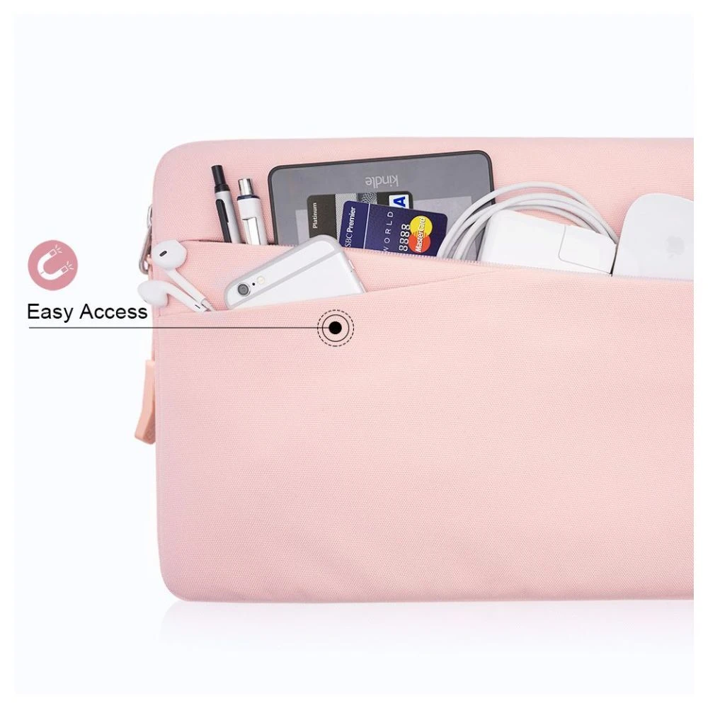 Tomtoc Laptop Sleeve With Pocket For Small Accessories, Pink A18-C01C(493665225) 6 Tomtoc Laptop Sleeve With Pocket For Small Accessories, Pink A18-C01C(493665225) - Image 4