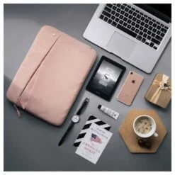 Tomtoc Laptop Sleeve With Pocket For Small Accessories, Pink A18-C01C(493665225) 14 Tomtoc Laptop Sleeve With Pocket For Small Accessories, Pink A18-C01C(493665225) -Smart Bag Shop Tomtoc A18 C01C Sleeve 493665225 i 5 1200Wx1200H