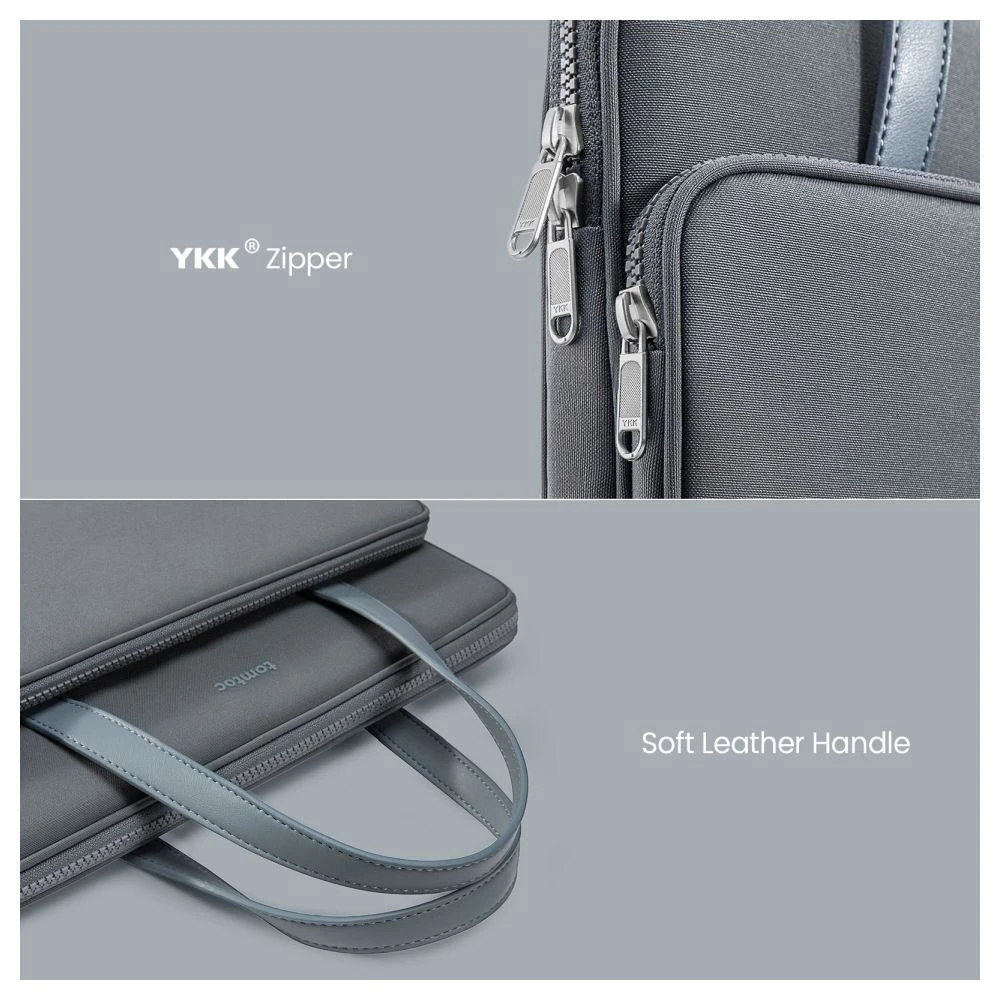 Tomtoc The Her Laptop Handbag For Up To 35.56 Cm (14 Inch) Laptop With Soft PU Leather Handle, Grey H21-C01G01(493665246) 8 Tomtoc The Her Laptop Handbag For Up To 35.56 Cm (14 Inch) Laptop With Soft PU Leather Handle, Grey H21-C01G01(493665246) - Image 6