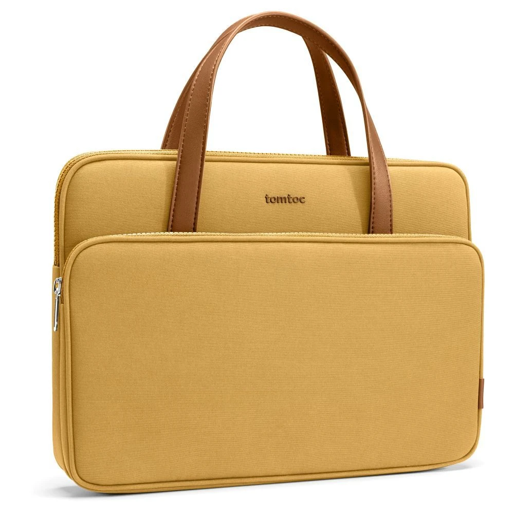 Tomtoc The Her Laptop Handbag For Up To 35.56 Cm (14 Inch) Laptop With Soft PU Leather Handle, Yellow H21-C01Y01(493665248) 4 Tomtoc The Her Laptop Handbag For Up To 35.56 Cm (14 Inch) Laptop With Soft PU Leather Handle, Yellow H21-C01Y01(493665248) - Image 2