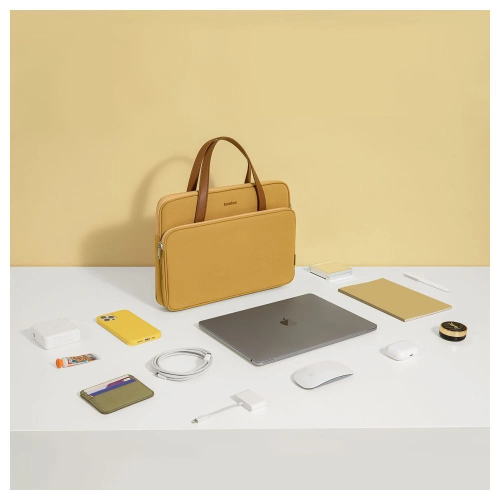 Tomtoc The Her Laptop Handbag For Up To 35.56 Cm (14 Inch) Laptop With Soft PU Leather Handle, Yellow H21-C01Y01(493665248) 10 Tomtoc The Her Laptop Handbag For Up To 35.56 Cm (14 Inch) Laptop With Soft PU Leather Handle, Yellow H21-C01Y01(493665248) - Image 8